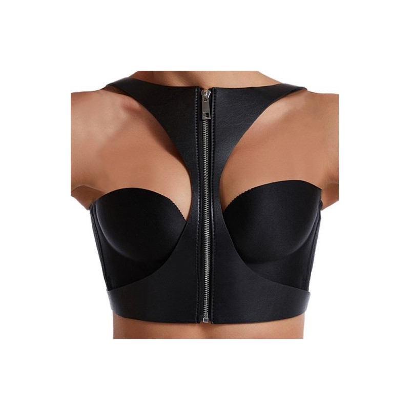 Kinky Party Corset SM Vinyle Noir
